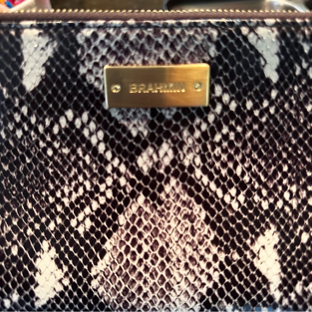 Euc Authentic Vintage Brahmin Python Snakeskin Wr… - image 8